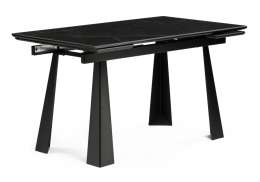 Обеденный стол Бэйнбрук 140(200)х80х76 черный мрамор / черный (80x76)